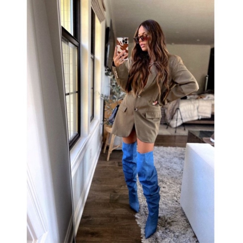 Schutz Ashlee Over the Knee Boots in Denim Blue